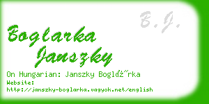 boglarka janszky business card